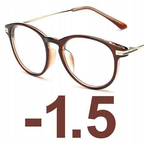 Okulary kujonki korekcyjne minusy brązowe -1.5