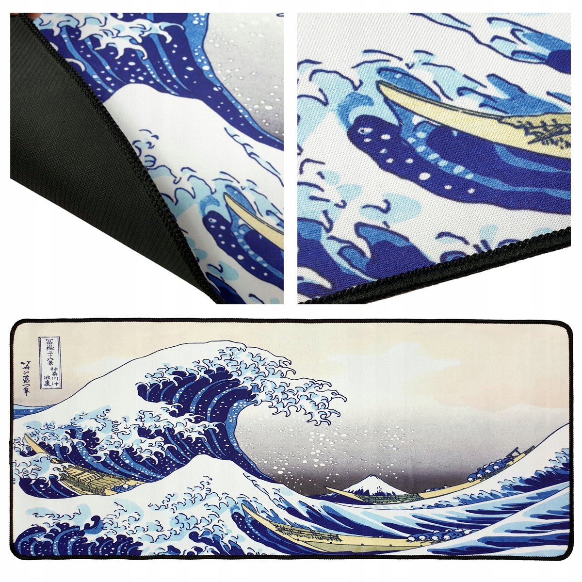 Podkładka pod mysz klawiature xxl duża na biurko wielka fala 70x30 cm