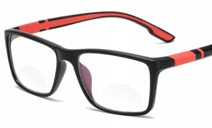 Okulary korekcyjne sportowe czerwone plusy +2.5