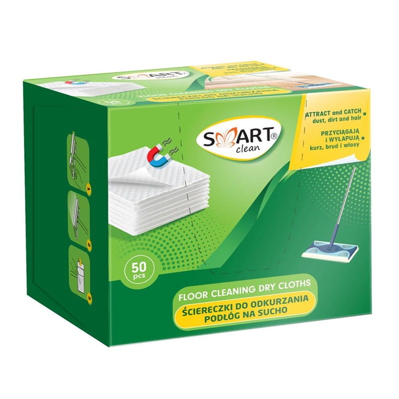 SMART Clean Ściereczki do odkurzania podłóg na sucho 50 szt