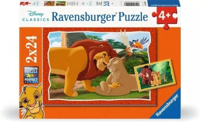 Ravensburger, Puzzle 2x24: Król lew (12001029). Wiek: 4+