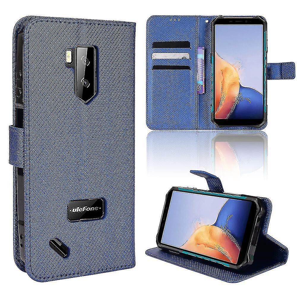 Kompatybilny z etui z portfelem Ulefone Armor X9 Diamentowy wzór Pu Skórzany pokrowiec z magnetycznym zamknięciem Gniazda na karty-eyzi Niebieski