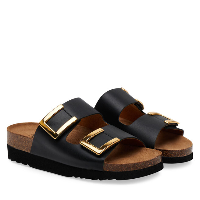 Klapki Scholl Mules Black Monterey 2 Straps Ad F305841004 1004 Czarny