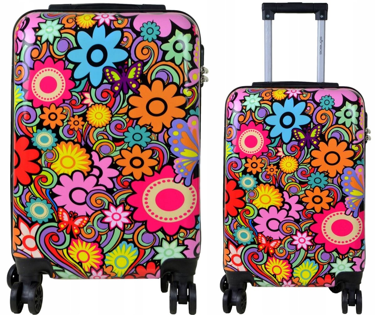 Walizka mała kabinowa SUNBAG kwiatki 32 litry