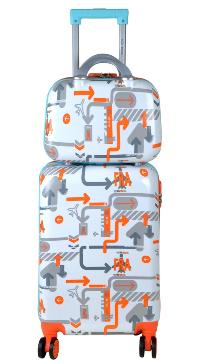 Zestaw walizka kabinowa na kółkach + kuferek SUNBAG Fly360 Dual Color