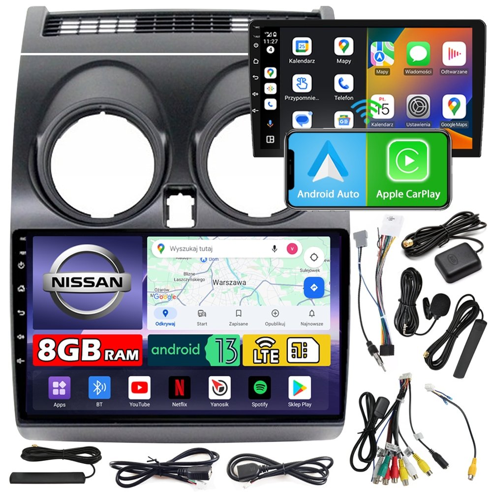 Radio samochodowe NCS ZQ9 NISSAN QASHQAI 2006-2013 Android 8GB LTE