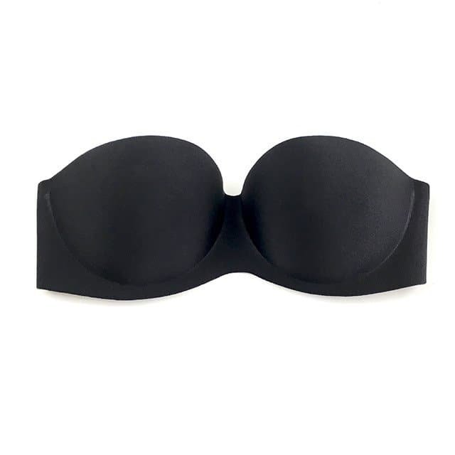 Biustonosz samonośny z wymiennym tyłem BWS001 czarny (kolor jak na zdjęciu, rozmiar B)
