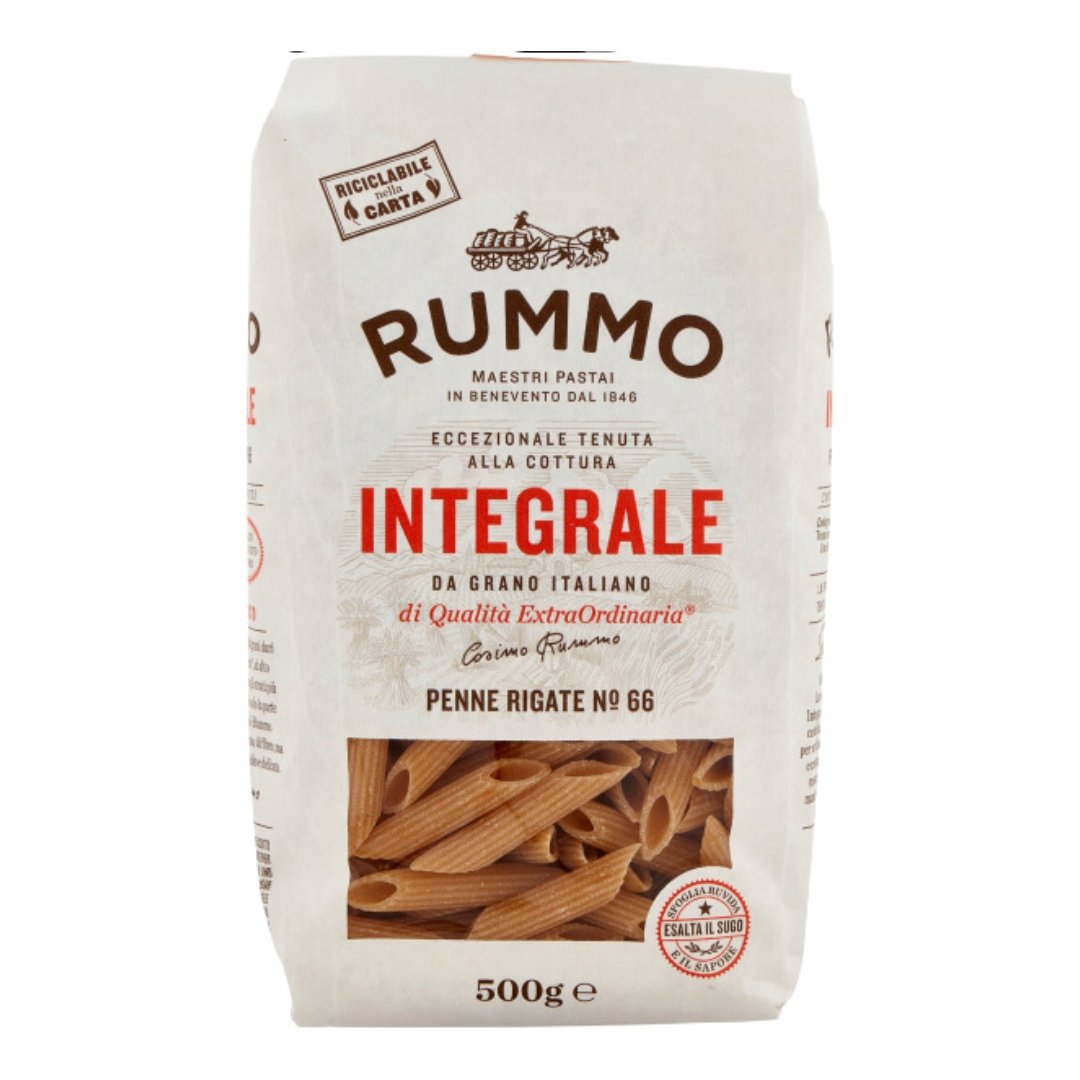 pe��ne ziarno Makaron Penne Rigate n. 66 Integrale 500g - Rummo w��oski
