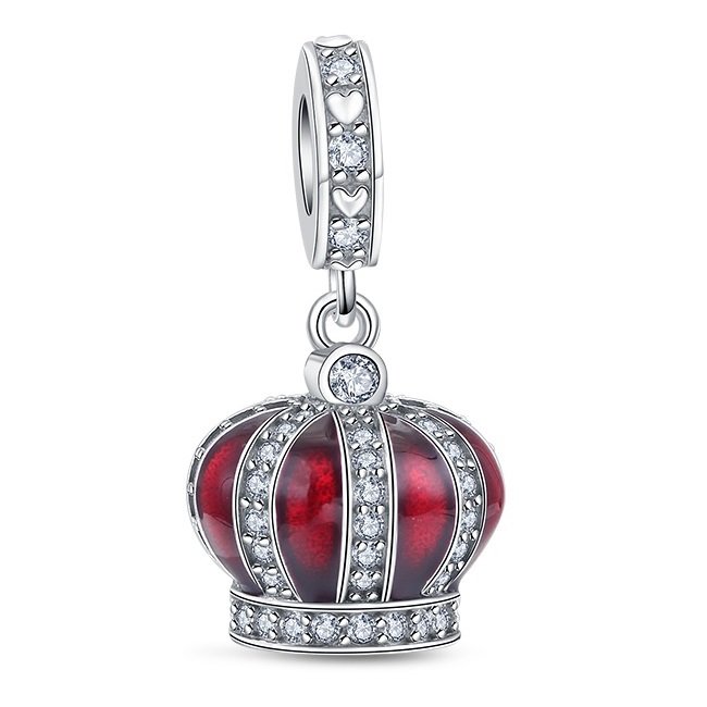 Zawieszka Charms SREBRO 925 Koralik do PANDORA Czerwona Korona Królewska