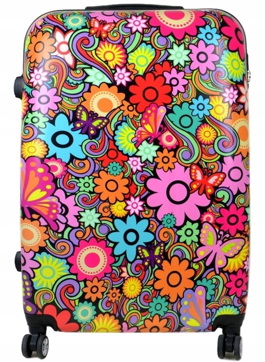 Duża walizka podróżna SunBag kwiatki 90 l