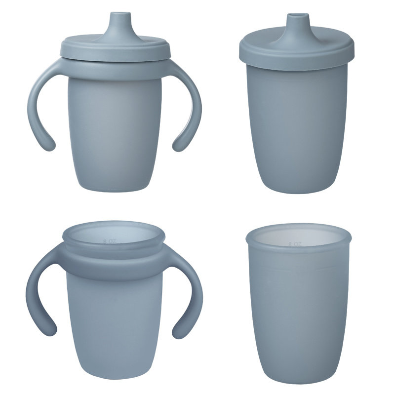 Silikonowy kubek z ustnikiem 240 ml B.box - błękitny 6 m+