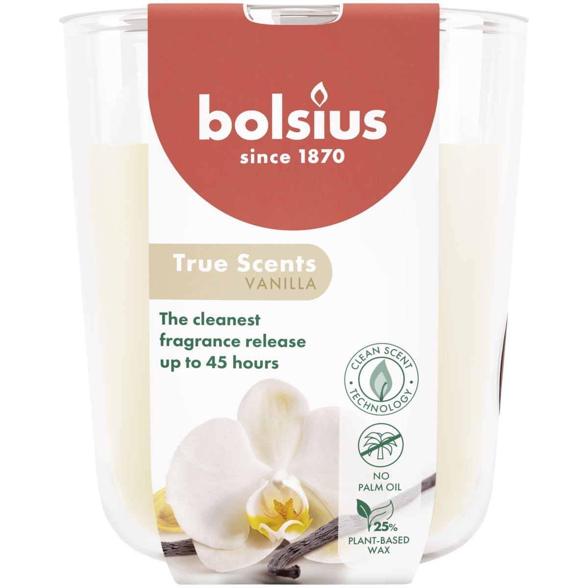Świeca W Szkle 97/85 Bolsius Wanilia