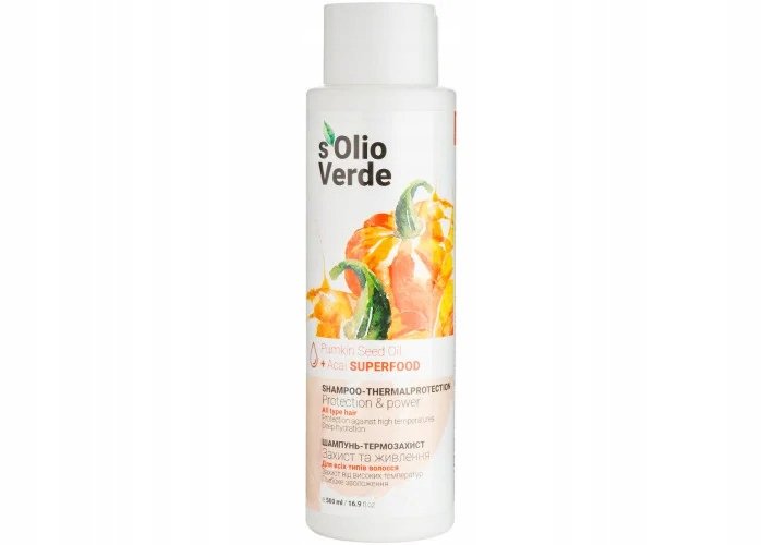 S'olio Verde Olej z pestek dyni Szampon termoochronny, 500 ml