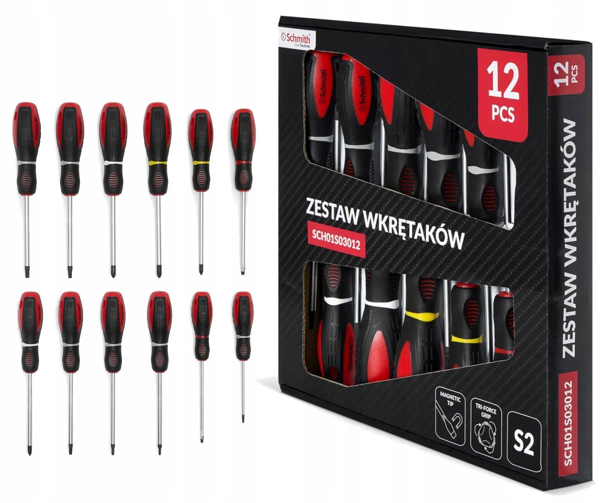 SCHMITH SCH01S03012 ZESTAW WKRĘTAKÓW 12 SZTUK MAGNETYCZNE KOŃCÓWKI