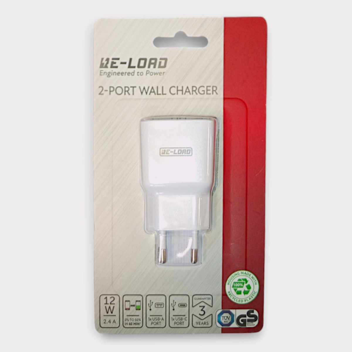 Ładowarka Ścienna Usb Dual Biała Re-Load