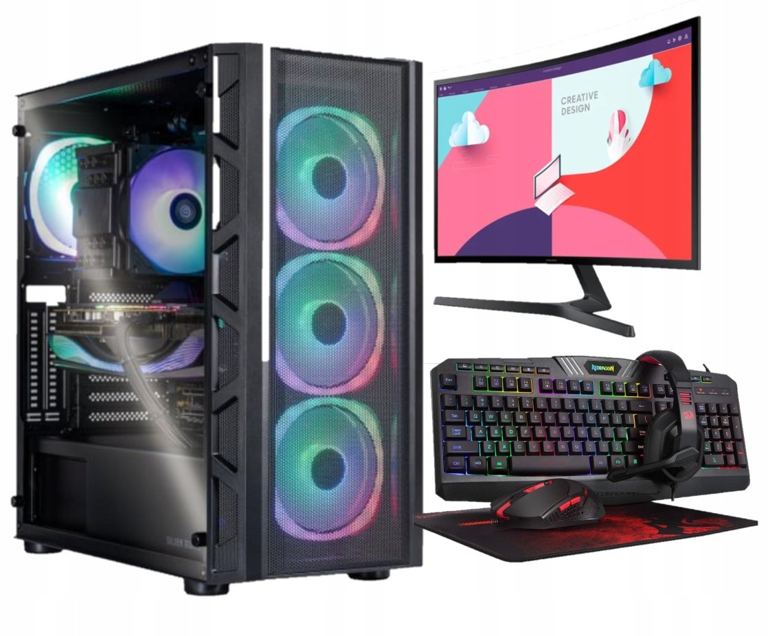 Zestaw Komputerowy do Gier i5 14400 RTX 4060Ti PC Gamingowy 32RAM 1TB Wi-Fi