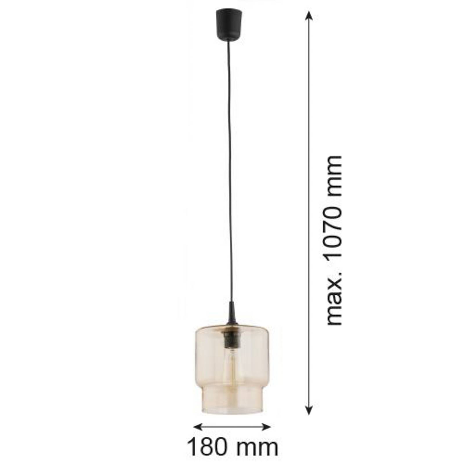 Argon Szklana lampa wisząca Nesto, bursztynowa, Ø 18 cm, E27