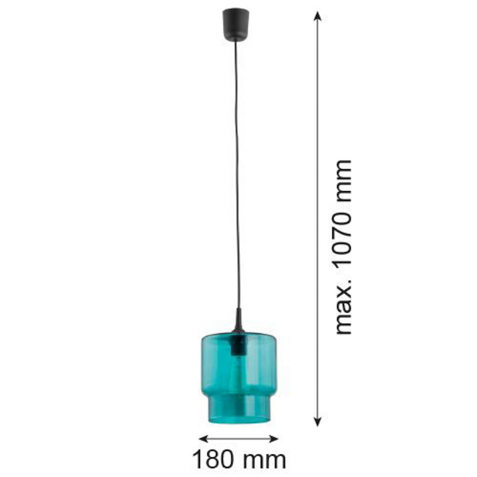 Argon Szklana lampa wisząca Nesto, granatowa, Ø 18 cm, E27