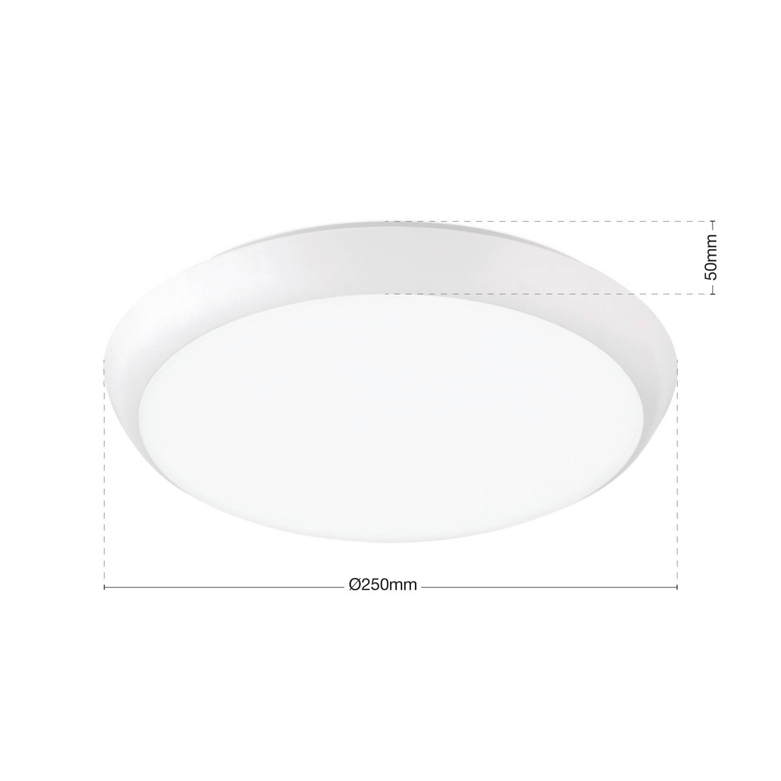 ORION Lampa sufitowa LED Maggy, Ø 25 cm, biała, CCT, IP65, pierścienie dekoracyjne