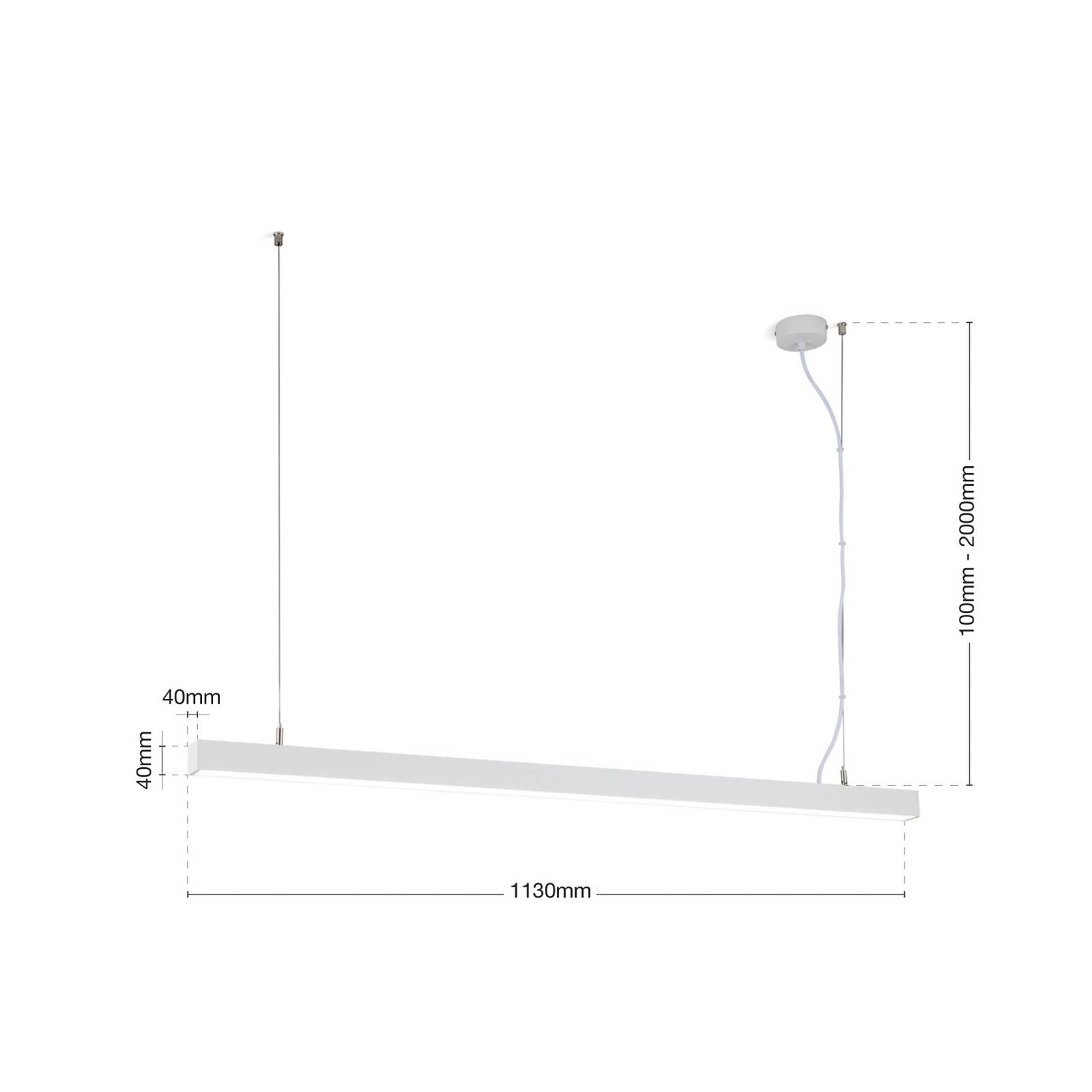 ORION Lampa sufitowa LED Bounce, biała, długość 113 cm, CCT, aluminium