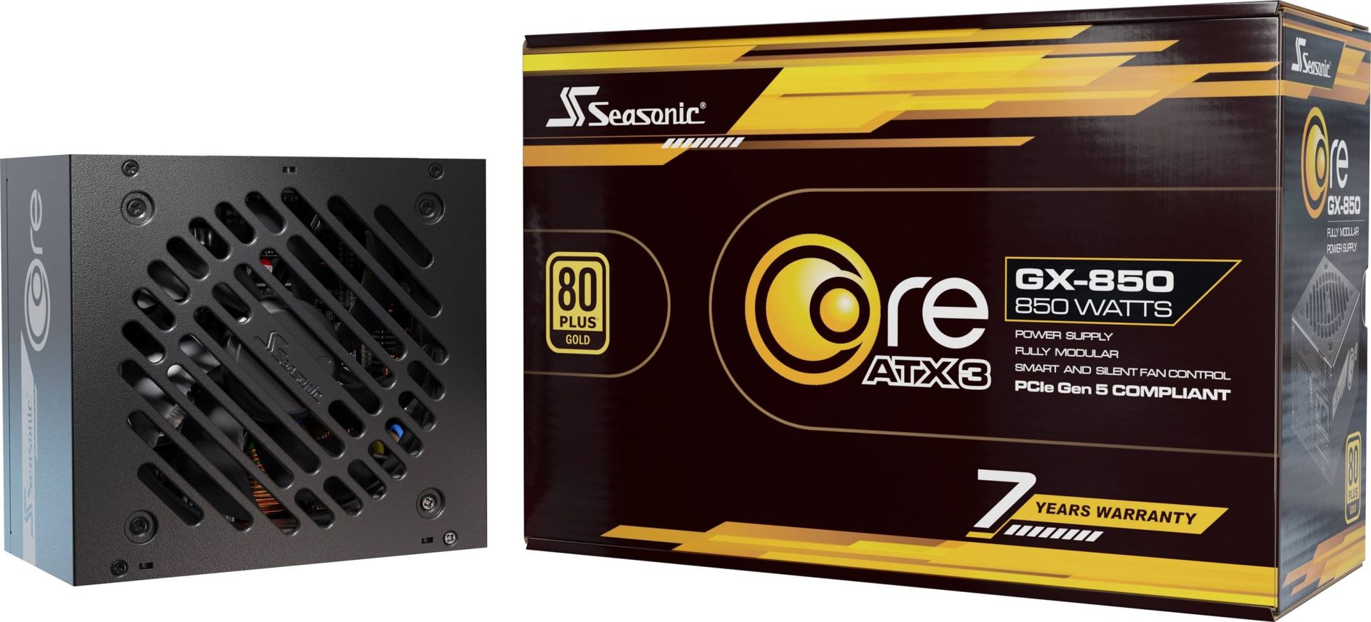 Seasonic Core GX 80 PLUS Gold Netzteil, modular, ATX 3.1, PCIe 5.1 - 850 Watt, schwarz