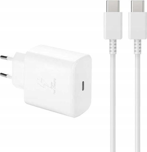 Ładowarka . ŁADOWARKA SIECIOWA 45W BIAŁA PD TYP-C SINGLE 22 + KABEL TYP-C DO TYP-C