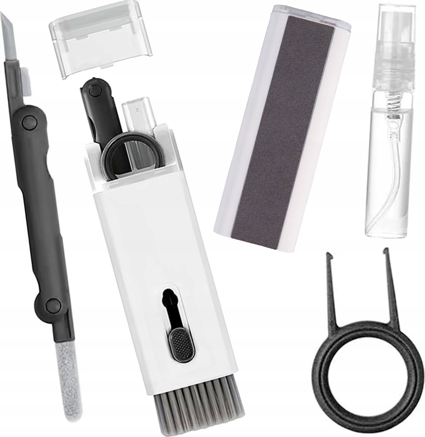 Hello Case CZYŚCIK WIELOFUNKCYJNY DO CZYSZCZENIA ELEKTRONIKI ZESTAW 7w1 CZARNE