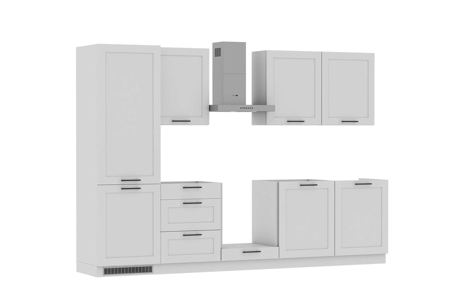 Zestaw Mebli Kuchennych Arco 300 Cm Mdf Folia Biały Mat