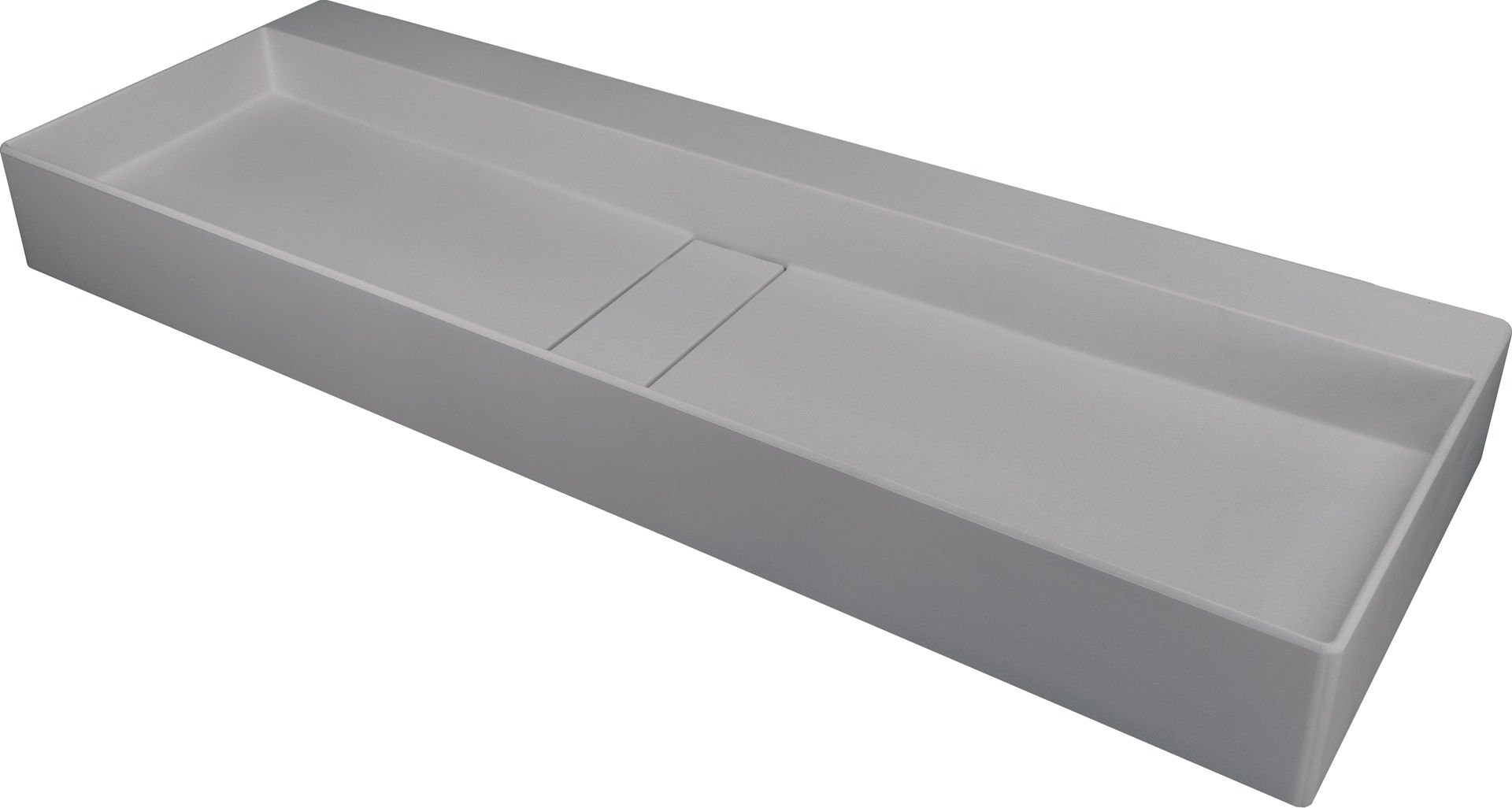 Umywalka nablatowa Deante Blur 40x100 cm prostokątna szary metalik CQB_SU1S