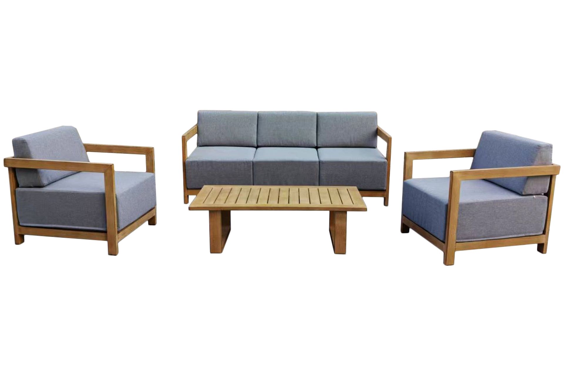 Meble ogrodowe aluminiowe Lyon Teak / Fog Grey