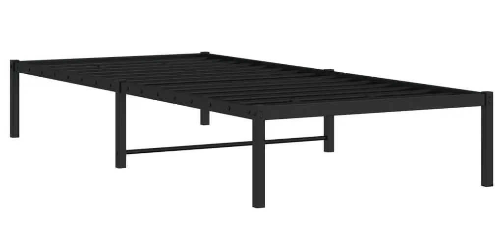 Czarne metalowe łóżko pojedyncze 100x200 cm - Tresto
