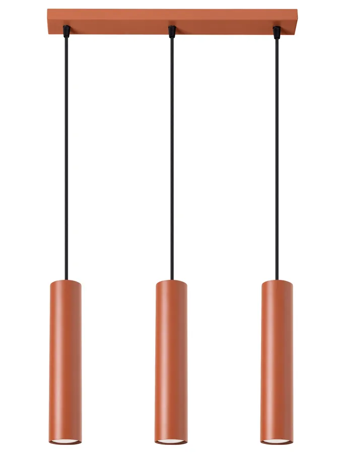 Czerwona potrójna lampa wisząca nad stół - M059 Z4-H67