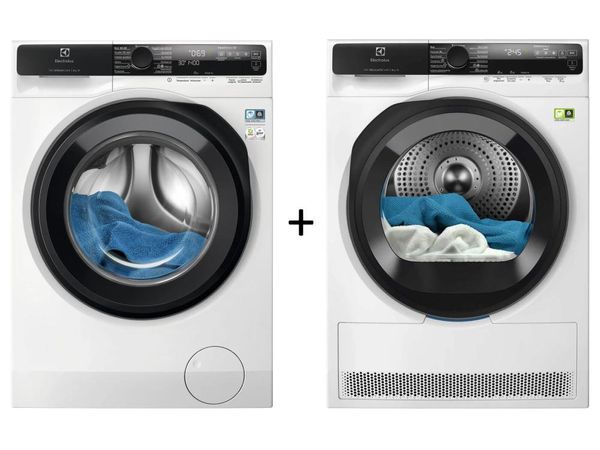 ELECTROLUX EW7F5482CP SteamCare 8 kg 1400 obr + EW7D585UCP z pompą ciepła 700 DelicateCare AbsoluteCare 8 kg