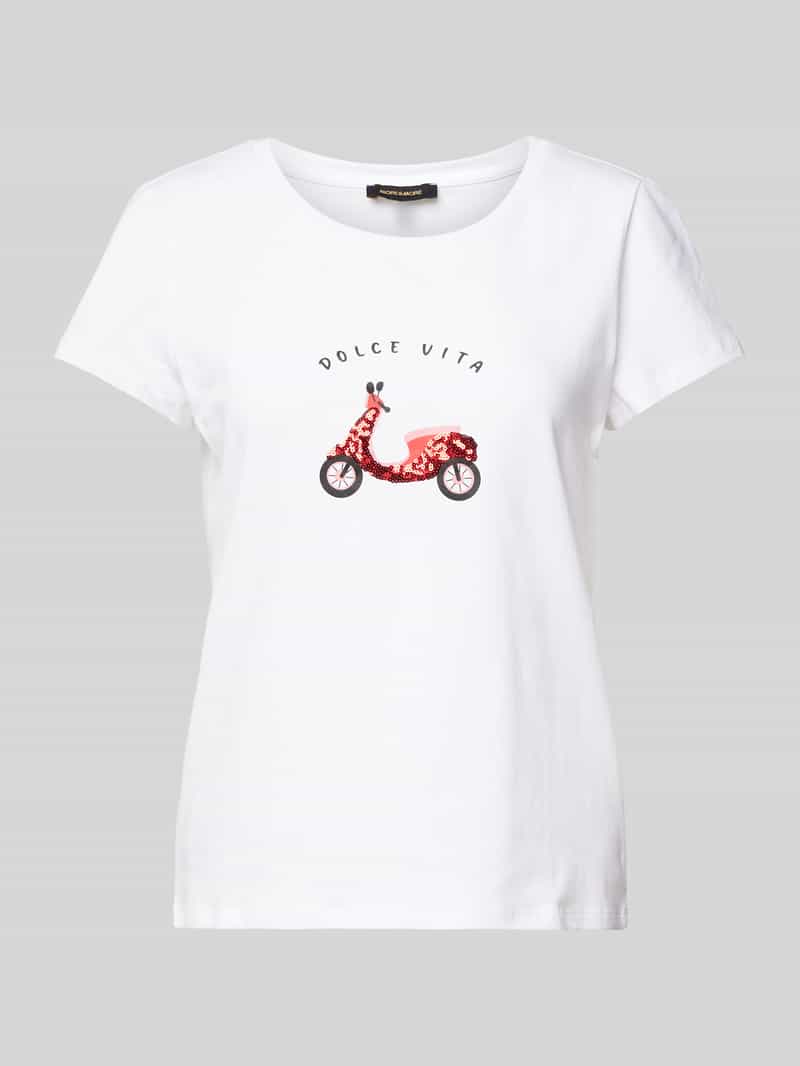 T-shirt z cekinowym obszyciem