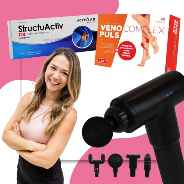 Zestaw Pistolet do masażu KH-320 PULSMOVE + StructuActiv 500 Activlab Pharma, kapsułki, 60 szt. + Venocomplex Puls, 60 kaps.