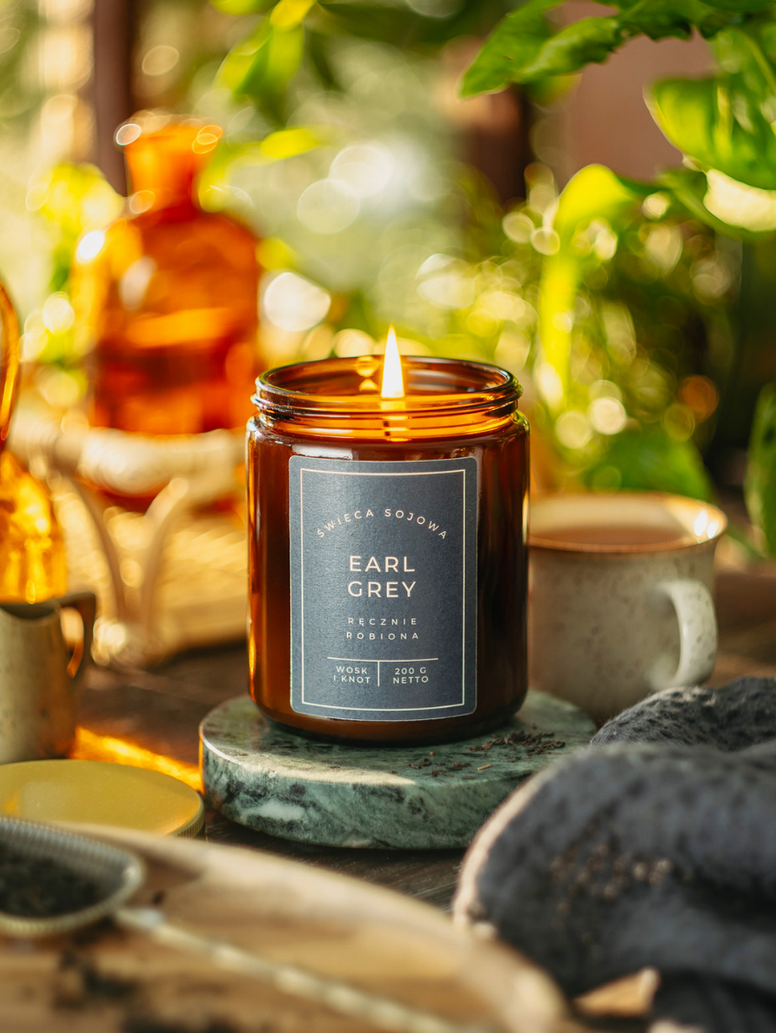 Earl Grey świeca sojowa 200ml Wosk i Knot