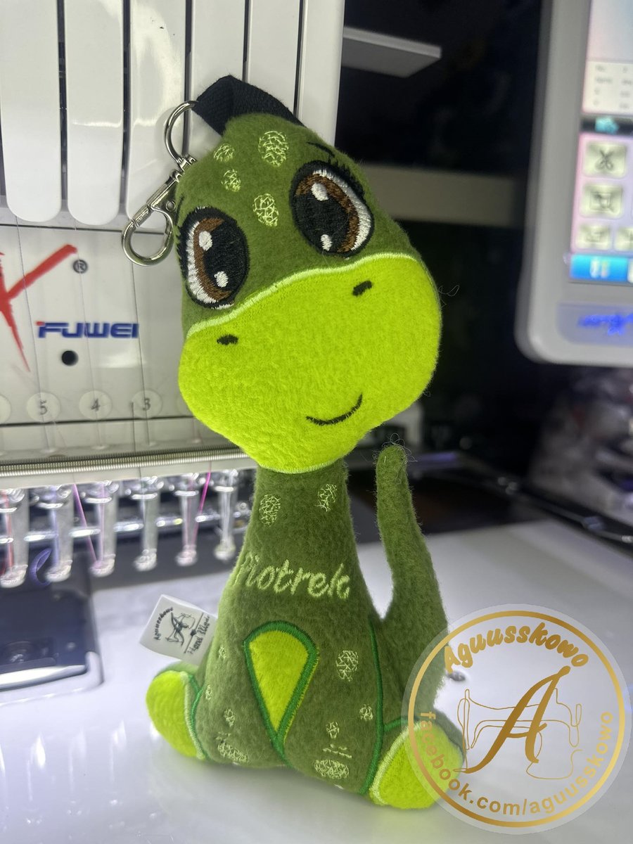 Haftowany Brelok Maskotka Dinozaur Personalizacja -014