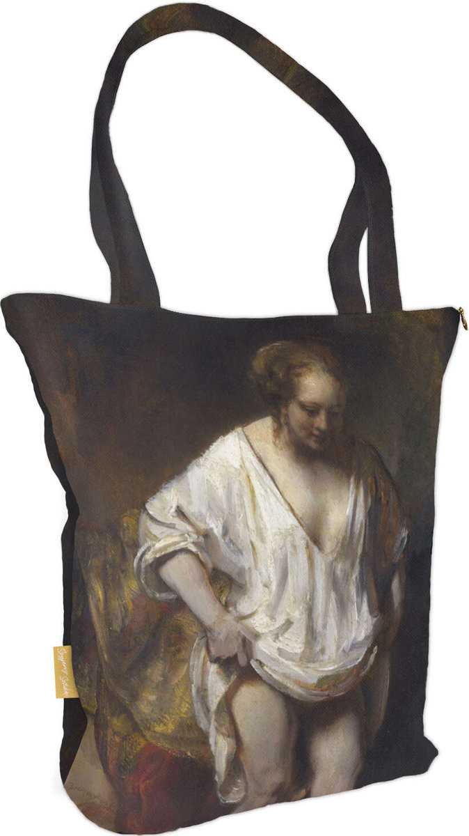 Torba na ramię shopper Hendrickje kąpiąca się w rzece Rembrandt