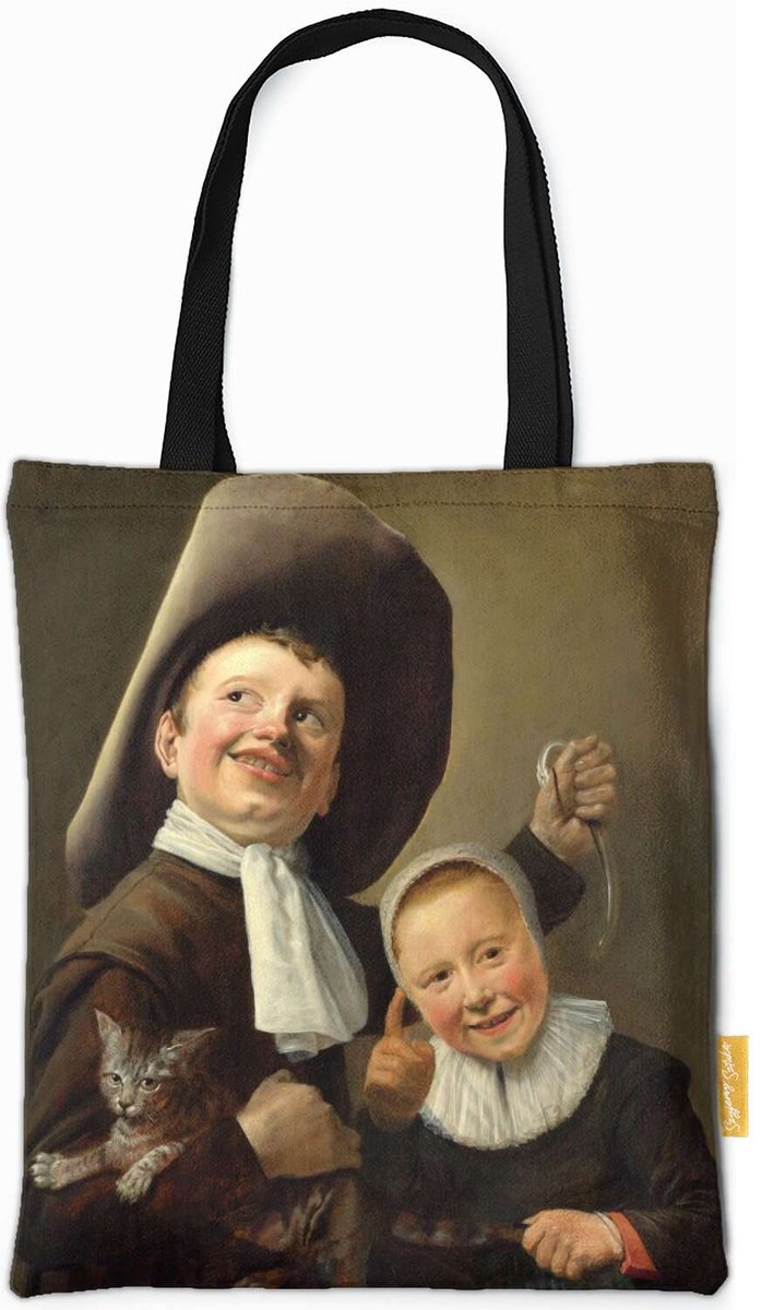 Torba na ramię Chłopiec i dziewczynka z kotem i węgorzem Judith Leyster