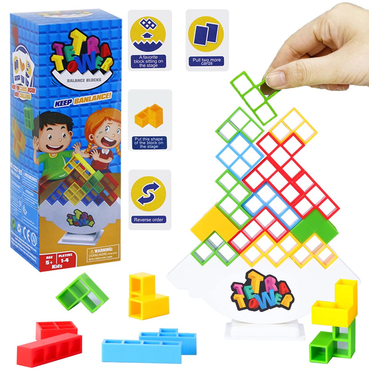 GRA EDUKACYJNA UKŁADANKA TETRA TOWER DLA DZIECI WIEŻA 3D TETRIS