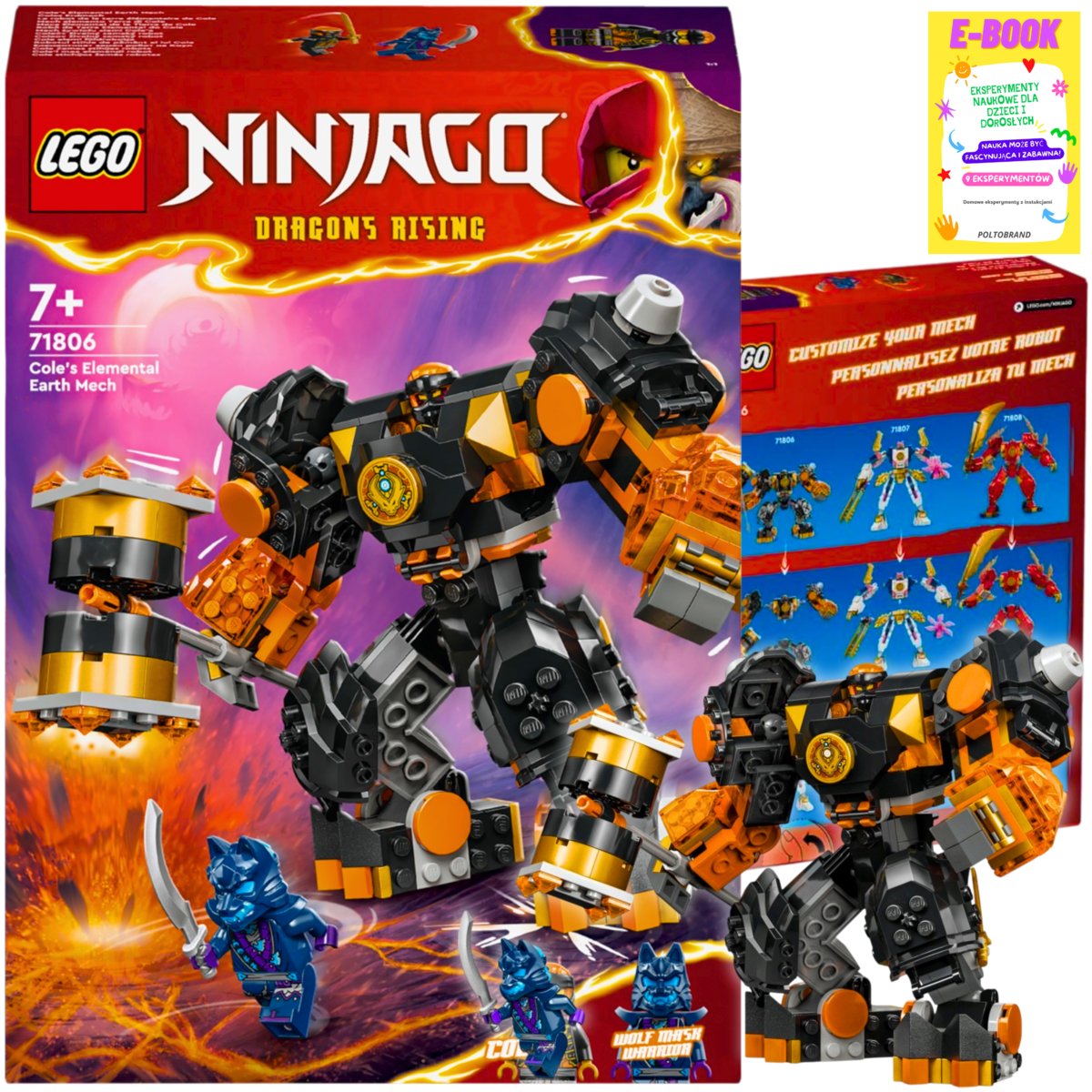 LEGO NINJAGO - Mech żywiołu ziemi Cole’a 71806 KLOCKI PREZENT + EBOOK
