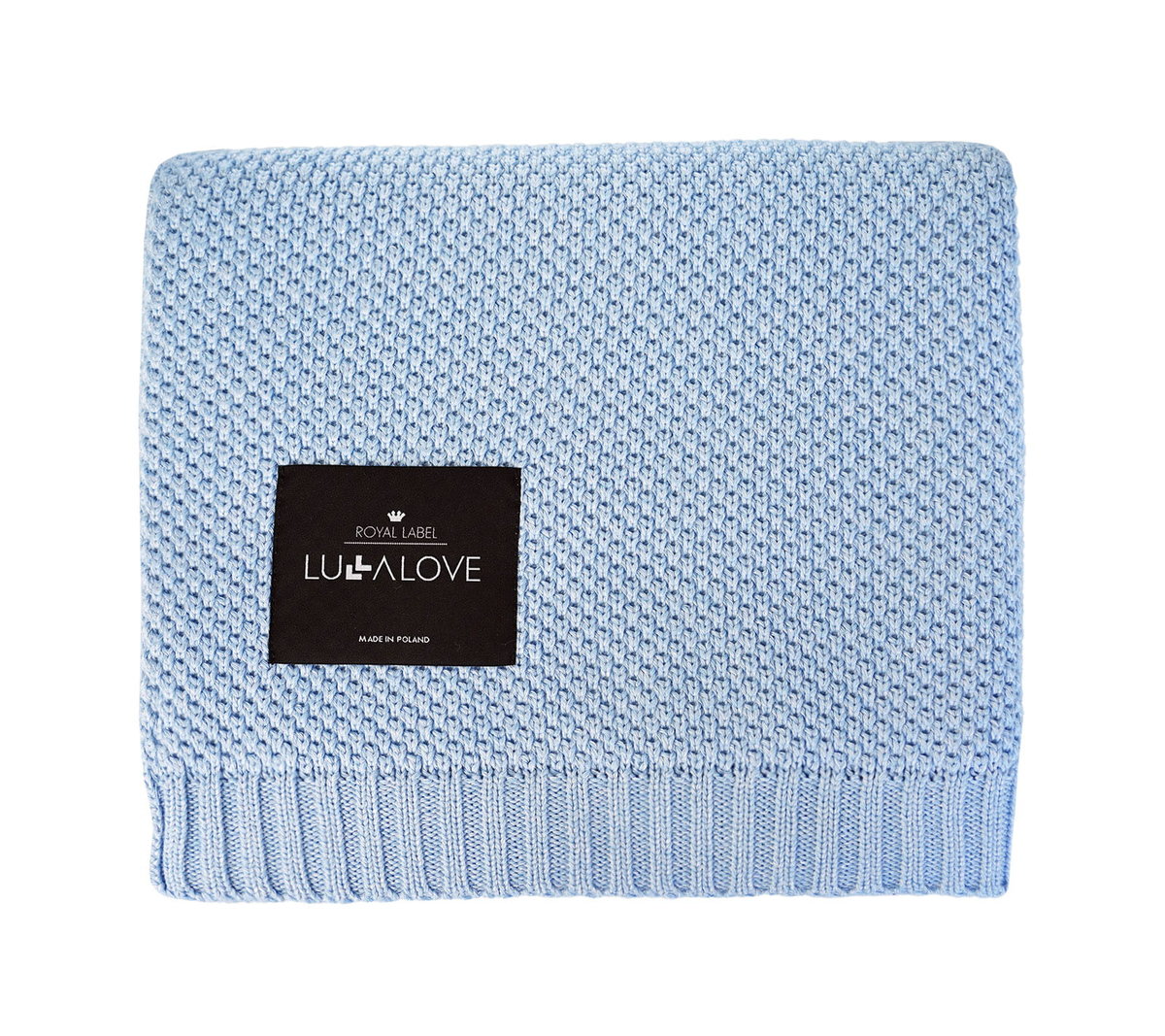 Bambusowy koc - niebieski, makaronik, baby blue Lullalove