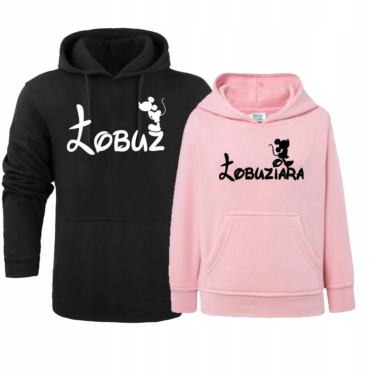 ZESTAW BLUZY DLA PAR BLUZA DLA PAR ŁOBUZ I ŁOBUZIARA MYSZ S