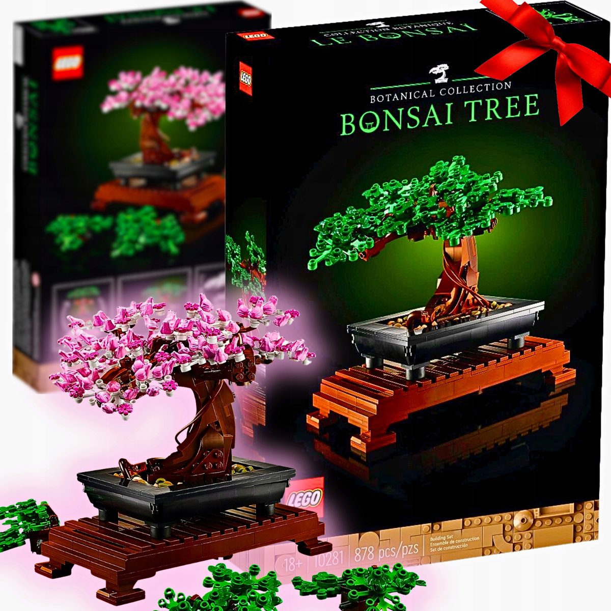 KLOCKI LEGO ZESTAW KWIATY Drzewko Bonsai 2w1 Z DONICZKĄ PREZENT BOTANICAL