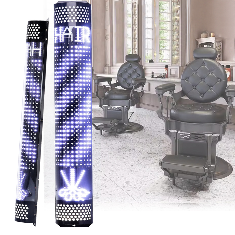 Plafon słupek lampa led barberska barberski barber znak reklama salon 90 cm