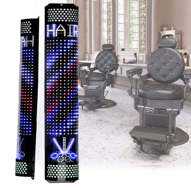 Plafon słupek lampa led barberska barberski barber znak reklama salon 90 cm