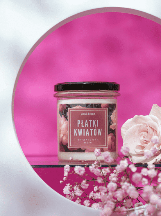 Płatki Kwiatów świeca sojowa 300ml Wosk i Knot