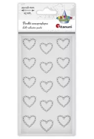 Perełki samoprzylepne Serca białe 15szt