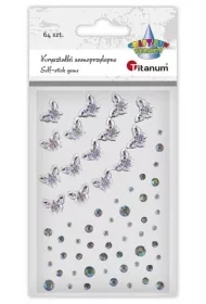 Kryształki samoprzylepne Motyle i dżety 64szt