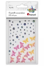 Kryształki samoprzylepne Motyle i dżety 64szt